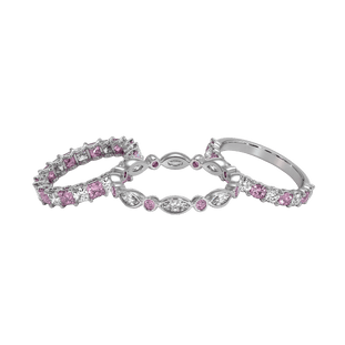 Pink Sapphire & Diamond Bands