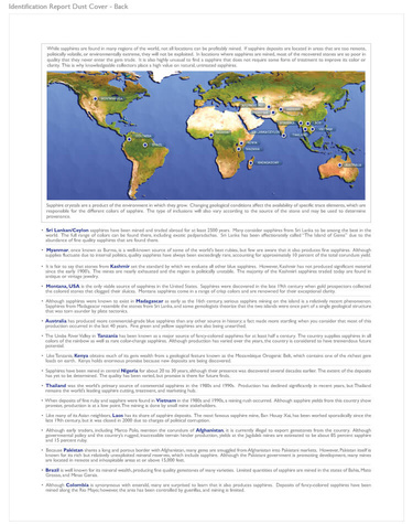 Sample identification report reference page